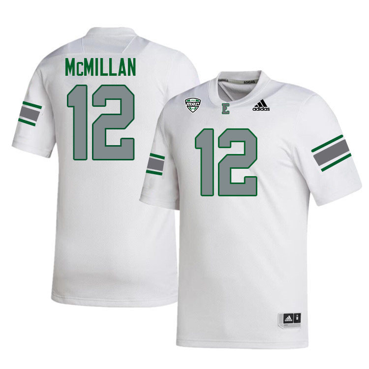 Eastern Michigan Eagles #12 Dontae McMillan College Football Jerseys Stitched Sale-White